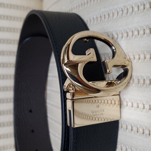 GUCCI INTERLOCKING G REVERSIBLE LEATHER BELT - Picture 3 of 5
